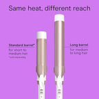 Conair Double Ceramic 1 ½-Inch Long Barrel Curling Iron, 1 ½-Inch Barrel Creates Soft Waves, Hair Waver for Use on Medium & Long Hair, White/Rose Gold
