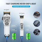 BESTBOMG® Hair Clippers & Trimmer Ceramic T-Blade Cordless Haircut Sets Rechargeable 2000mAh/1200mAh with 10 Guide Combs & for Men/Father/Husband/Boyfriend