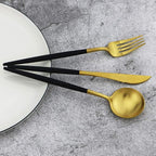 Gugrida 5-Piece 18/10 Stainless Steel Matte Gold Silverware Set, Kitchen - Image 8