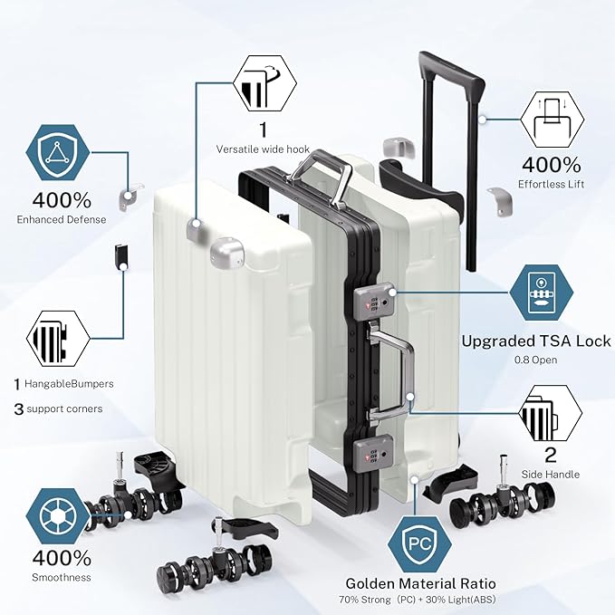 Krute Carry On Luggage Noble TSA Airline Approved Suitcase - Image 3