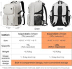 mixi Large Capacity Travel Laptop Backpack, Lightweight Durable College Bookbag - Image 5