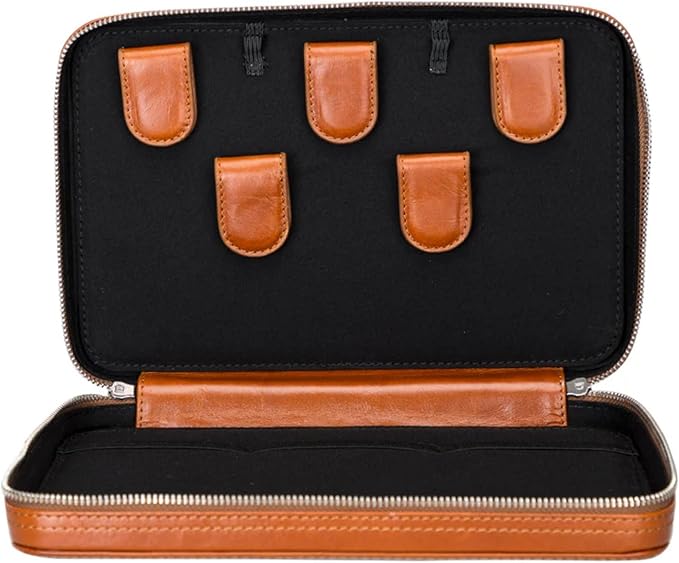 Medicine Handmade Leather Cable Organizer Bag – Full-Grain Leather Travel Tech - Image 3