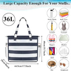 LEDAOU Beach Bag Waterproof Sandproof Women Tote Bag Pool Bag - Image 2