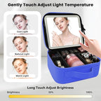 Travel Makeup Bag with LED Mirror and Light Makeup Travel Bag Organizer - Image 2