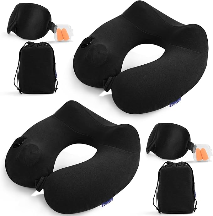 2 Pack Inflatable Travel Neck Pillows by Glyzia