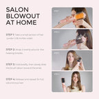 TYMO 4.0 Hair Blow Dryer Brush - Lightweight 3X Faster Drying 5-in-1 Ionic Blowout Hair Dryer Brush Adds Shine, Volume & Fullness for Smooth, Anti-Frizz Straight, Curl & Blowout Styles, Pink