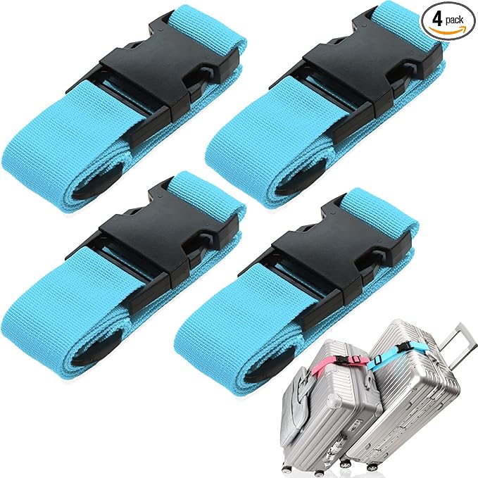 4Pack Luggage Straps for Suitcases, Travel Connector for Carry On Bag, Add Bag by Ajmyonsp