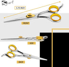 SHARF Professional 5.75” Straight Barber Scissors: Sharp 440c Japanese Stainless Steel Hair Cutting Shears For Men & Women| Gold Touch Series Trimming Scissors w/Easy Grip Handles
