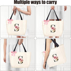 Vavabox Tote Bag, A-Z Initial Monogrammed Waterproof Tote Bag, Bridesmaid Gifts - Image 4