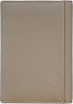 Personalized Monogrammed Taupe Leather RFID Passport Wallet - Image 6