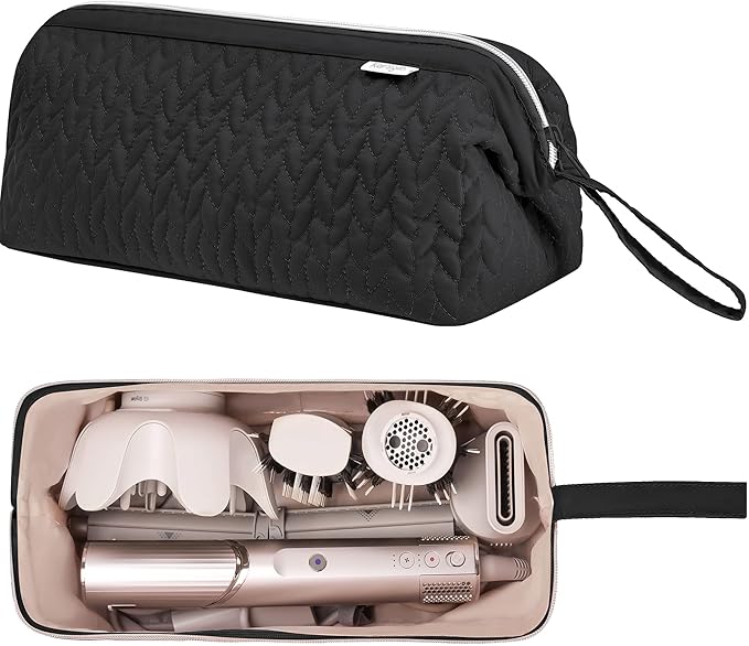 Shark Flex Style Case for Dyson Airwrap Hair Dryer Brush Revlon Hair Tools Travel Bag Carrying Case Flat Curling Iron Organizer (Black)