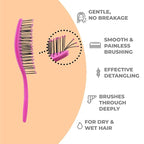 Ninabella Spiral Hairbrush - Detangle Hair Brush - For Brushing Wet or Blow Dry Hair - Detangler Vent Brush - Hairbrushes for Travel - Pink