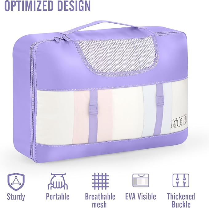 Veken 10 Set Packing Cubes for Travel Essential, Suitcase Organizer Bags in 4 - Image 4