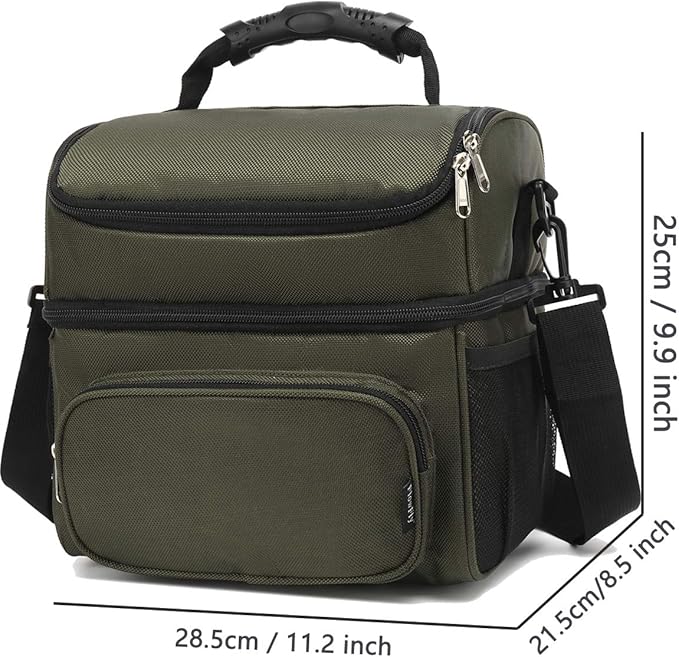 FlowFly Double Layer Cooler Insulated Lunch Bag Adult Lunch Box Large Tote Bag - Image 4