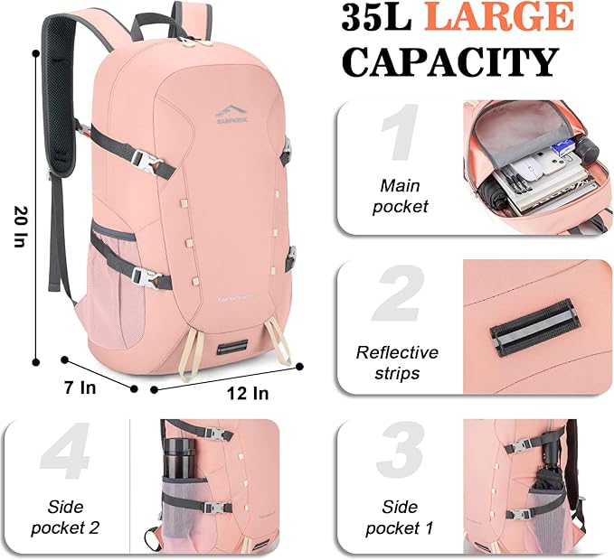 Hiking Backpack, Large 35L Travel Backpacks - Image 3