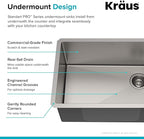 Kraus KHU111-25 Standart PRO 16 Gauge Undermount Single Bowl Stainless Steel - Image 23