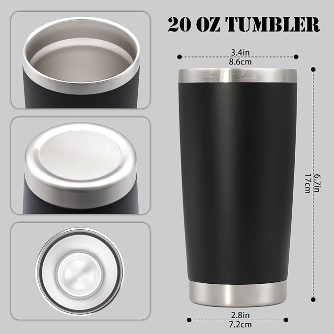 20 oz Tumbler with lid Double Wall Vacuum Insulated Tumblers Stainless Steel - Image 4
