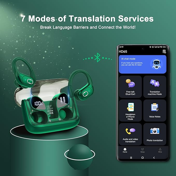 AI Translation Earbuds Real Time, 164 Language Translator Earbud 3-in-1 - Image 2