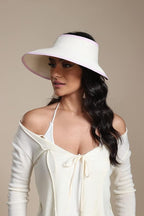 Joywant Womens Sun Visor Hats, Packable Wide Brim Ponytail Beach Hat Straw - Image 5