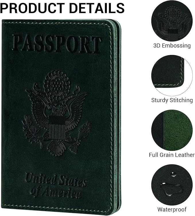 BIAOTIE Premium Leather Passport Holder Covers, Rfid Travel Wallet Passport - Image 4