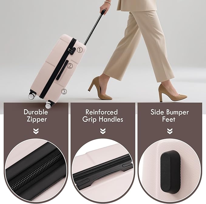 Merax Luggage Sets of 3 Piece Carry on Suitcase Airline Approved, Hardcase - Image 4