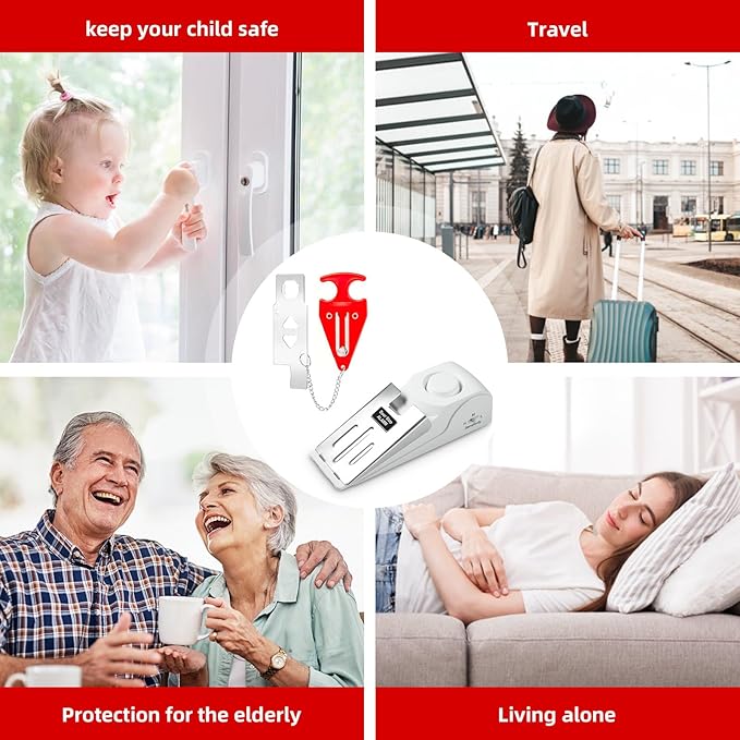 Portable Door Stop Alarm and Traveling Hotel Door Lock, No Installation Required - Image 7