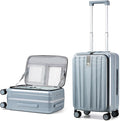 Hanke 20 Inch Carry On Suitcase PC Hardshell Luggage Top Open Aluminum Frame by Hanke