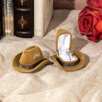 Custom Vintage Brown Cowboy Hat Jewelry Box - Image 3
