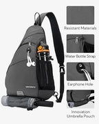 WATERFLY Large Crossbody Sling Bag: Over Shoulder Backpack Daypack Casual Cross - Image 4