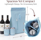 Two Bottle Rolltop Wine Tote Bag – Stylish PU Leather Wine Backpack - Image 3