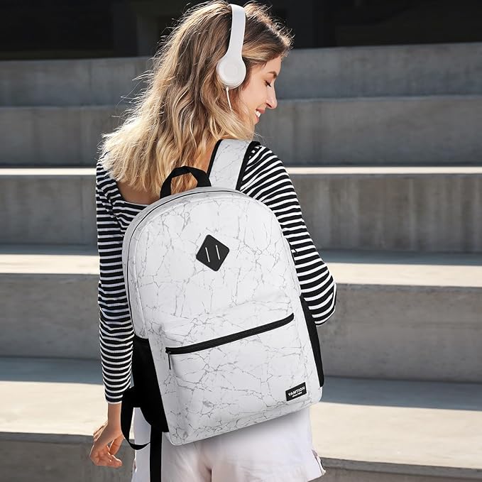 School Backpack, Classic Stone Textured Bookbag Men and Teen Boy Schoolbag - Image 2
