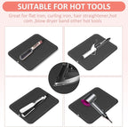 Quccefods Large Heat Resistant Silicone Mat for Hair Tools: Curling Iron, Flat Iron, Hair Straightener - Portable Hair Styling Pad Cover