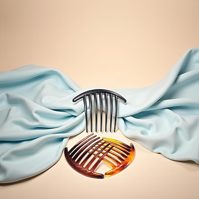 3 Pcs Plastic Hair Side Combs French Twist Comb Tortoise Side Combs Hair Clip Comb Accessories with Seven Teeth for Women Girls Hair Combs Styling Tools and Appliances
