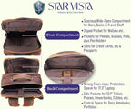 STAR VISTA Angelo 17.3" Vintage Full Grain Leather Laptop Backpack - Image 7