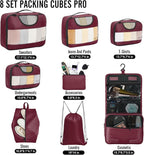 Veken 8 Set Packing Cubes for Travel Essentials, Suitcase Organizer Bags in 4 - Image 2