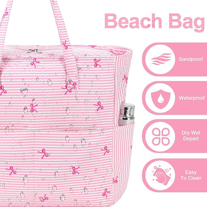 Beach Pool Bags Tote for Women Ladies Large Gym Tote Carry On Bag - Image 3