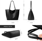 KALIDI Large Tote Bag Vegan Leather Casual Zipper Work Bag Weekender Hobo - Image 7