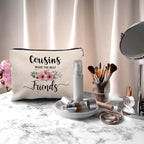 Nogrit Cousin Gifts Makeup Bag - Best Cousin Gifts for Women, Small Cosmetic Makeup Bag for Purse