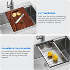 POPFLY 25 Inch Drop In Kitchen Sink, 25×18 Drop In Workstation Sink 18-Gauge - Image 3