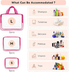 TISRATOK 10 PCS Clear Travel Makeup Toiletry Bag, Plastic PVC Cosmetic TSA - Image 3