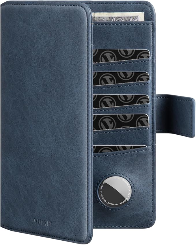 VULKIT Passport Holder with Airtag Holder RFID Blocking Passport Wallet Travel by VULKIT