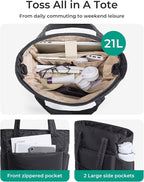 BAGSMART Tote Bag for Women, Lightweight Puffy Tote Bag - Image 4