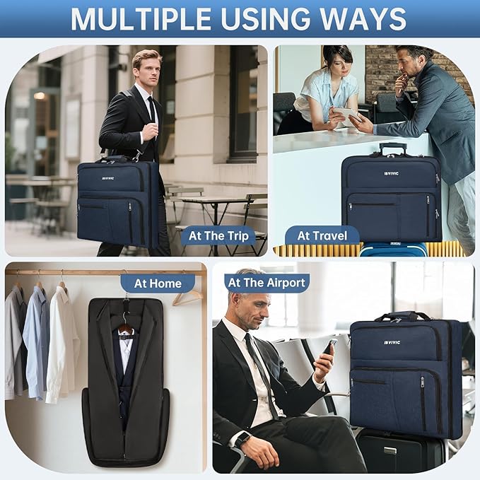 Garment Bags for Travel, Large Suit Travel Bag Convertible Travel Garment Bag - Image 7