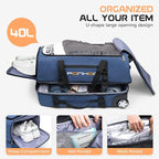 Rolling Duffle Bag with Wheels, Large Travel Duffel Bag with Shoe Compartment - Image 3
