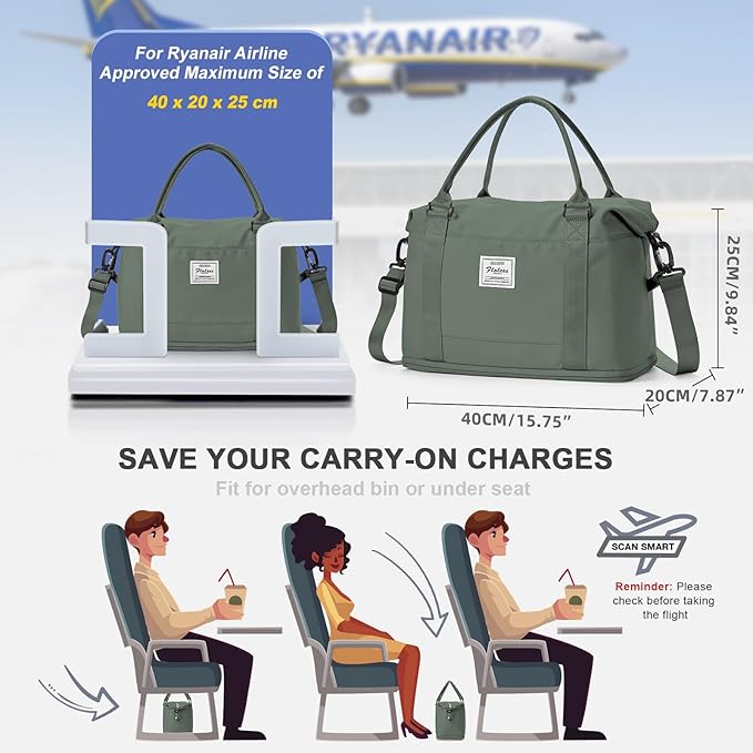 Travel Duffel Bag, Sports Tote Gym Bag, Shoulder Weekender Overnight Bag - Image 3