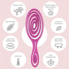 Ninabella Mini Spiral Brush - Hair Brush Detangler for Women - Pro Shower for Curly or Thick Hair - Detangling Vent Hairbrushes -Pink