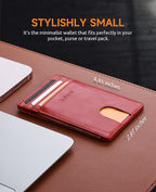 Buffway Mens Slim Wallet, Minimalist Thin Front Pocket Leather Credit Card - Image 6