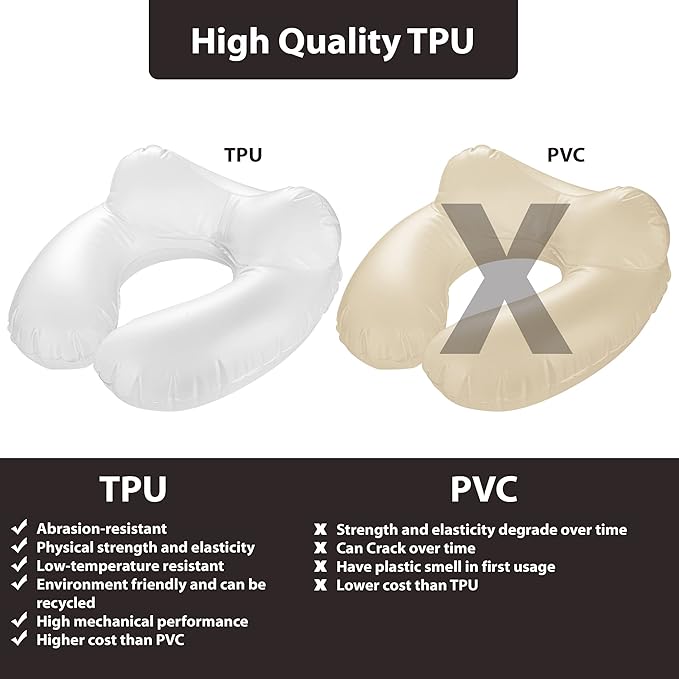 Inflatable Travel Neck Pillow: Extra-Soft, Cushion. - Image 3