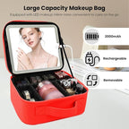 Travel Makeup Bag with LED Mirror and Light Travel Makeup Case Cosmetic - Image 3