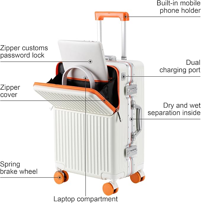 Hard Shell Luggage 24 Inch Travel Luggage, Carry-On Luggage Spinner TSA - Image 3